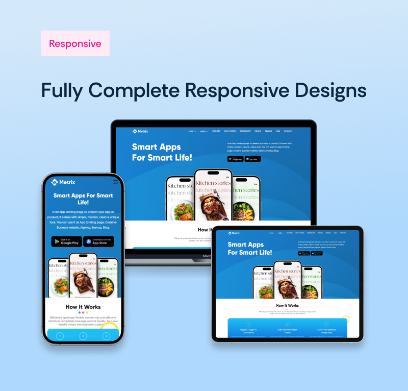 Metrix - App Landing Page Website